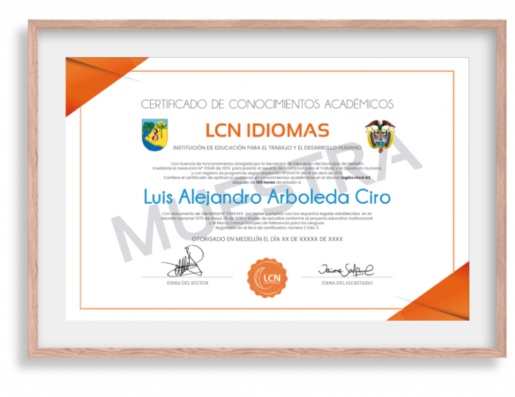 certificados cert secretaria - LCN Idiomas
