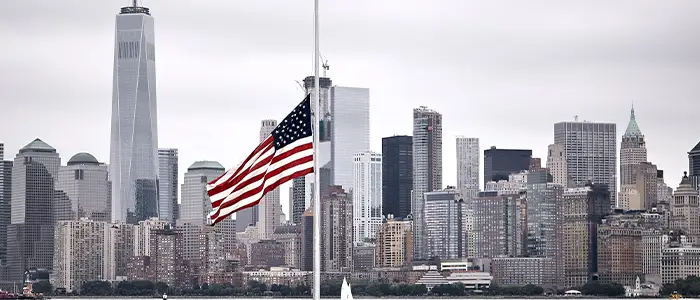 Bandera de Estados Unidos en Manhattan