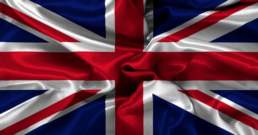 Bandera azul, roja y blanca de Inglaterra