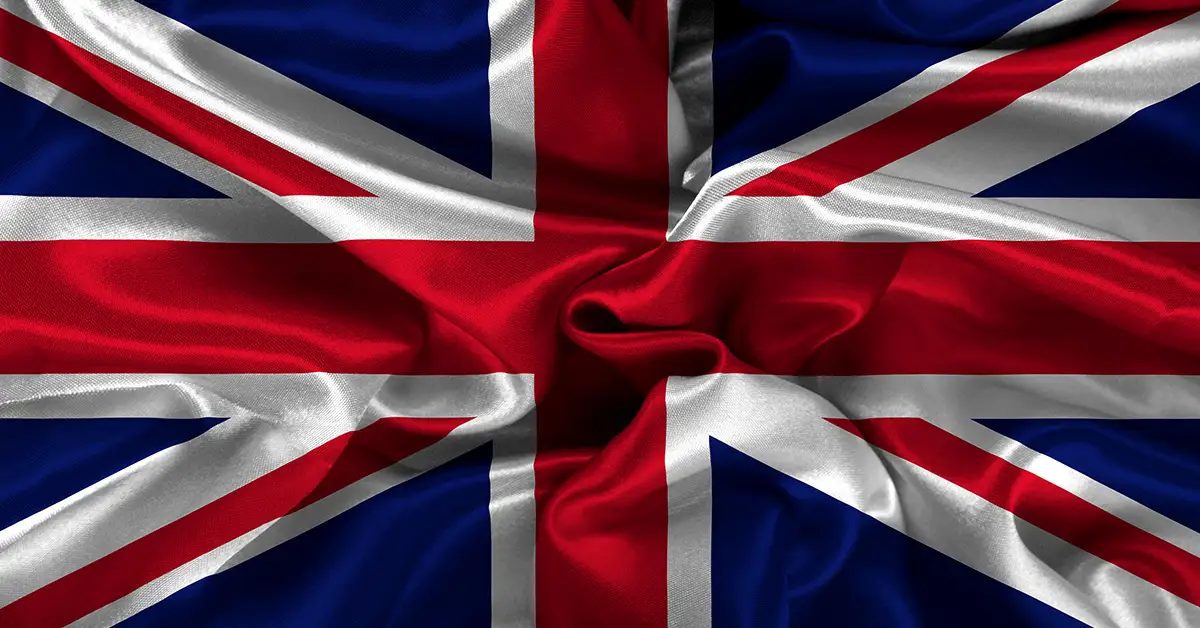 Bandera azul, roja y blanca de Inglaterra