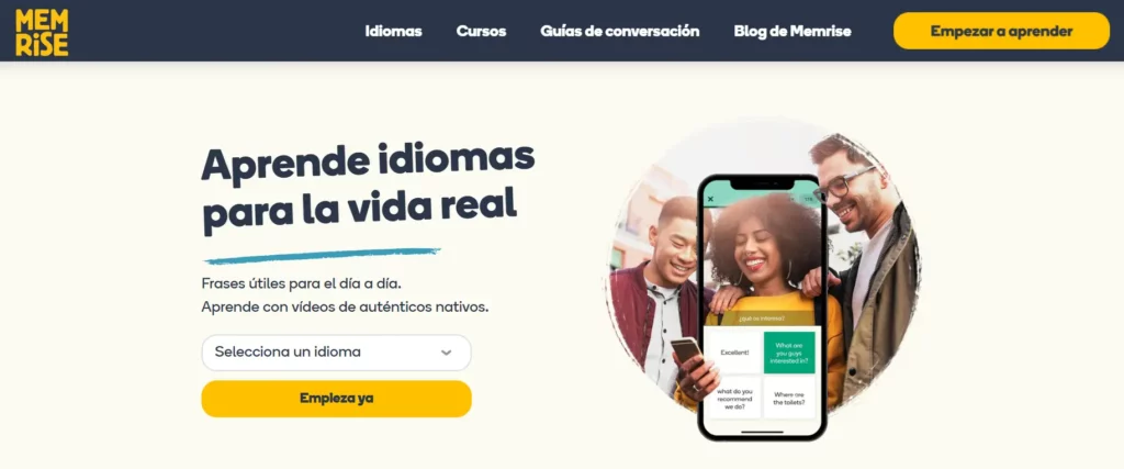 Memrise aplicación integrada con IA para aprender fácilmente